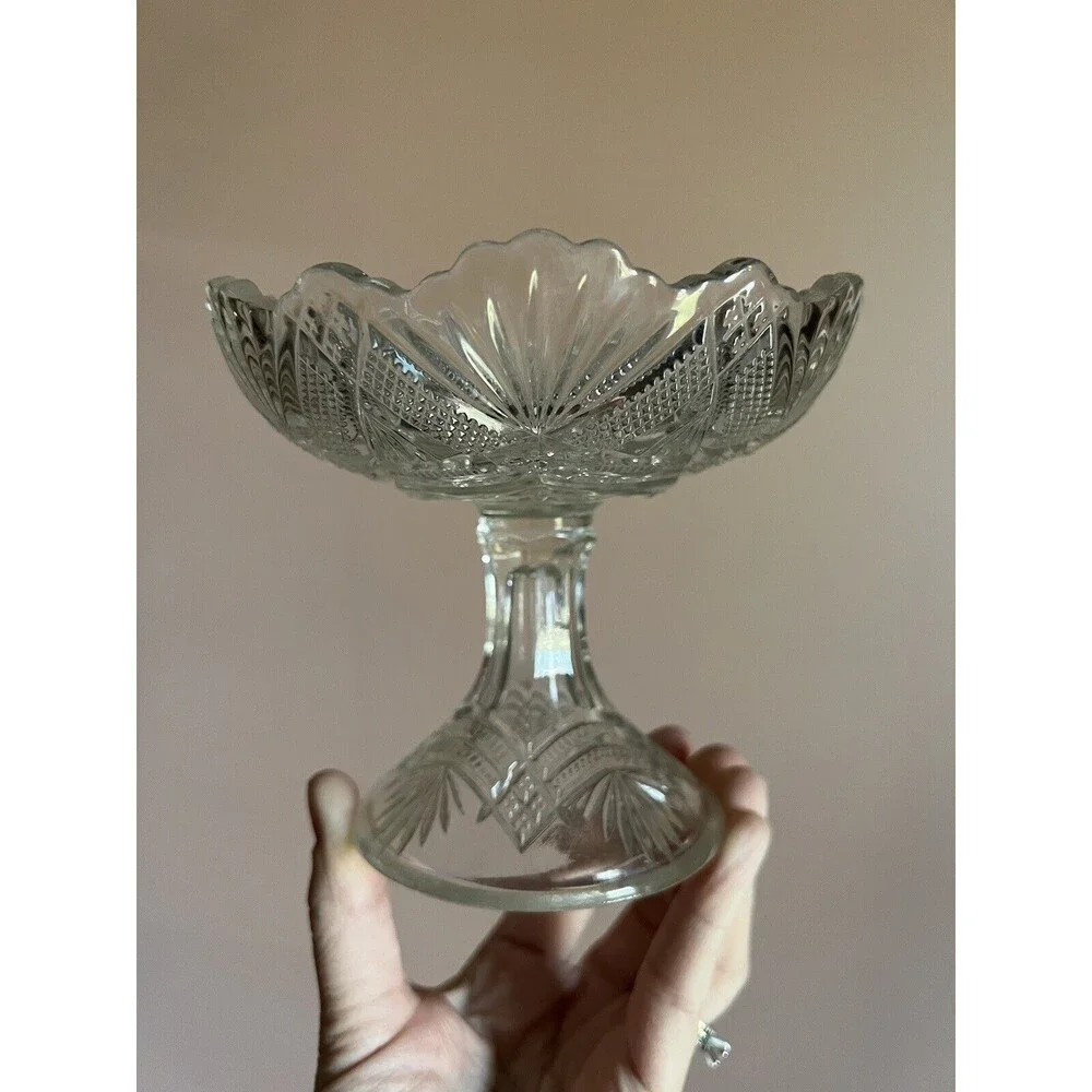 Antique EAPG DUNCAN'S SONS #28 Teepee aka Nemesis Compote 1896 Pressed Glass USA